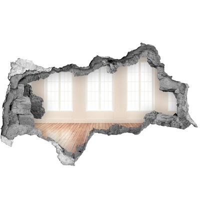3D muursticker gescheurde muur Interieur met uitzicht op de zon