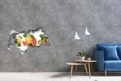 3D muursticker gescheurde muur Een fruitig paradijsje, verscholen in de muren.