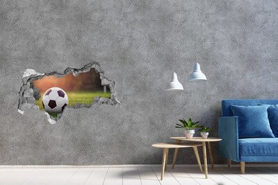 3D muursticker gescheurde muur Voetbalpoort op het veld