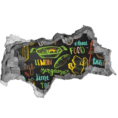 3D sticker gat in stenen muur Keukeninspiratie