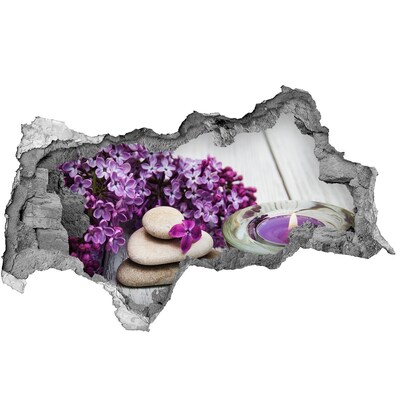 3D sticker gat in stenen muur Een bloemenoase van rust