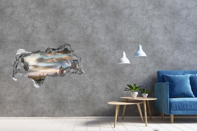 3D muursticker gescheurde muur Tower Bridge in Londen