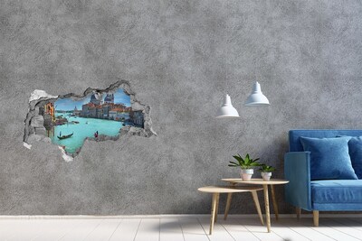 3D muursticker gescheurde muur Venetië in het daglicht