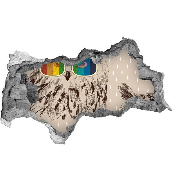 3D muursticker gescheurde muur Uilenoog in een gat in de muur