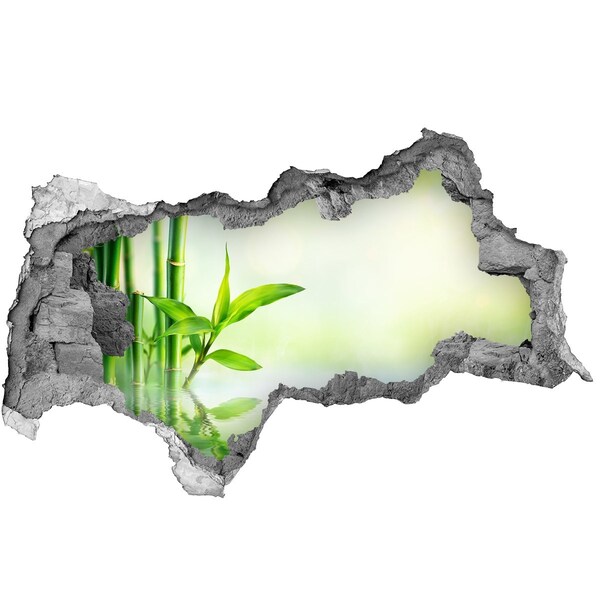 Wandsticker 3D doorkijk Groen paradijs met bamboe