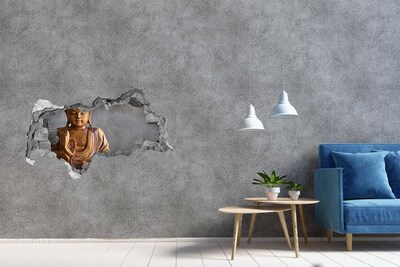 3D muursticker gescheurde muur Boeddha in de verwoeste muur