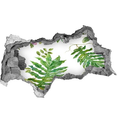 3D sticker gat in stenen muur Tropisch paradijs achter de muur