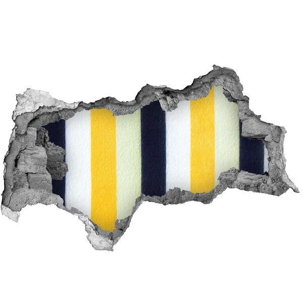 3D sticker gat in stenen muur Kleurrijke strepen in beton