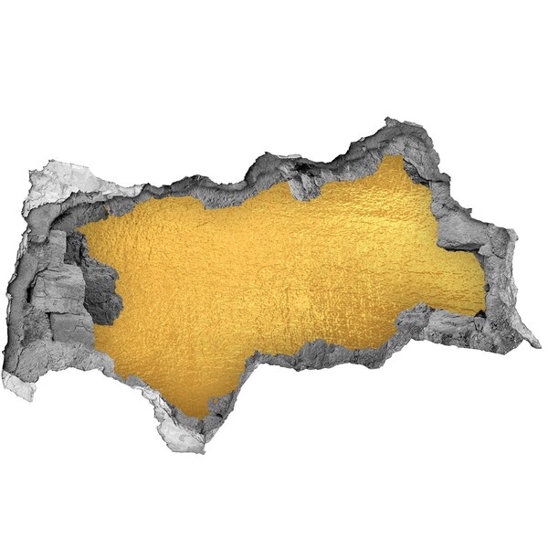 Wandsticker 3D doorkijk Gouden gat in de muur