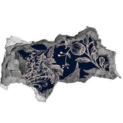 Wandsticker 3D doorkijk Een vogel tegen de achtergrond van vegetatie