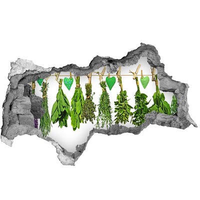 Zelfklevende 3D wandsticker illusie Een verborgen kruidentuin