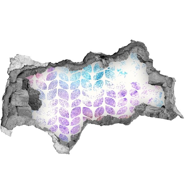 Zelfklevende 3D wandsticker illusie Gat in de muur Bloemenpatronen