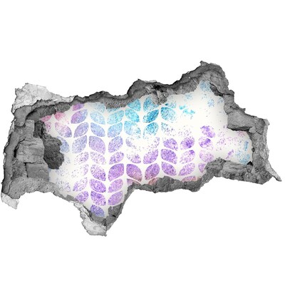 Zelfklevende 3D wandsticker illusie Gat in de muur Bloemenpatronen