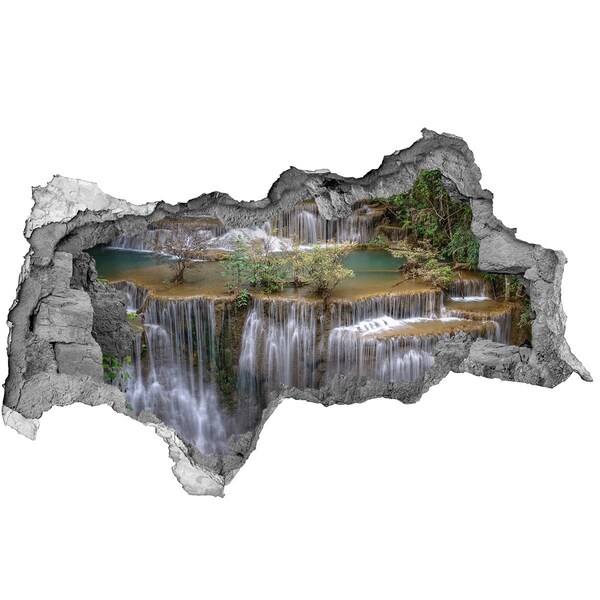Wandsticker 3D doorkijk Waterval in de jungle