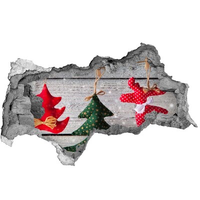 Zelfklevende 3D wandsticker illusie Kerstdecoratie voor in de muur