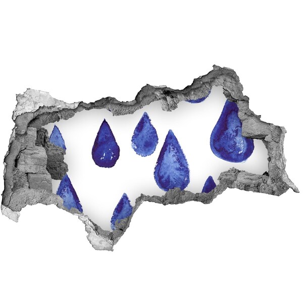 3D muursticker gescheurde muur Waterdruppels op de muur