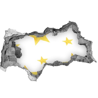 Zelfklevende 3D wandsticker illusie Gouden ster op een witte achtergrond