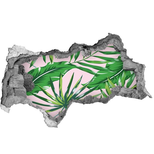 3D muursticker gescheurde muur Een tropische oase in een verborgen pareltje.