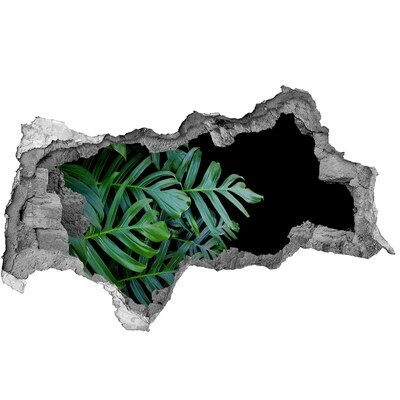 Zelfklevende 3D wandsticker illusie De groene jungle achter de muur