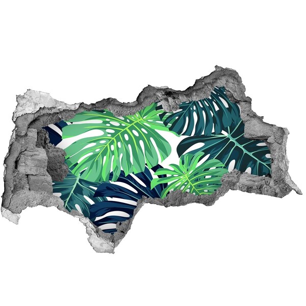 Wandsticker 3D doorkijk Een tropisch paradijs in een verborgen pareltje.