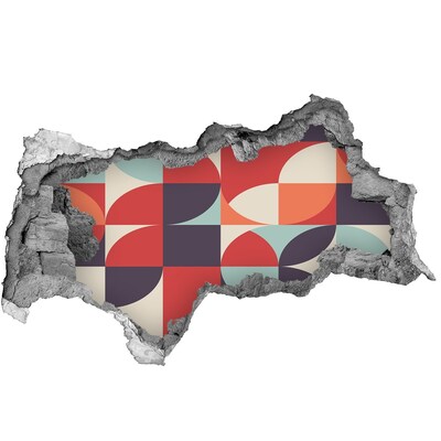 Wandsticker 3D doorkijk Geometrie in puin