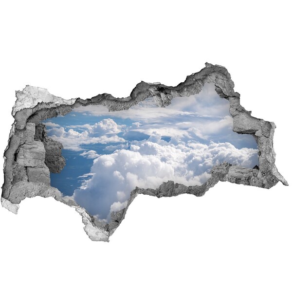Zelfklevende 3D wandsticker illusie Wolken aan de hemel