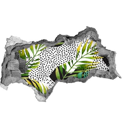 3D sticker gat in stenen muur Een verborgen tropische tuin