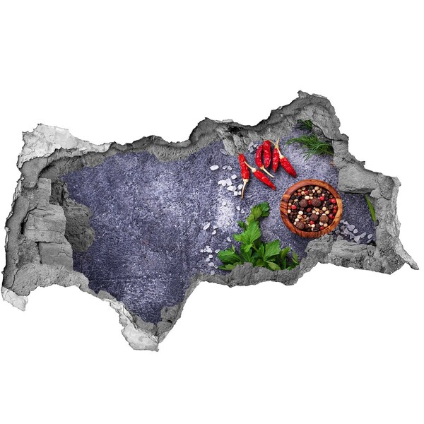 Zelfklevende 3D wandsticker illusie Keukeninspiratie met kruiden