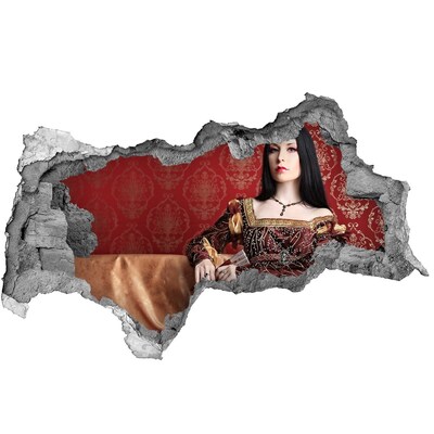 Wandsticker 3D doorkijk Prinses in de ruïnes