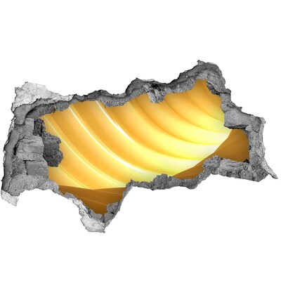 3D sticker gat in stenen muur Gouden duin in de woestijn