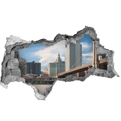 Zelfklevende 3D wandsticker illusie Uitzicht op New York