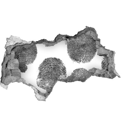 Wandsticker 3D doorkijk Vingerafdruk op de muur