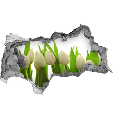 Zelfklevende 3D wandsticker illusie Bloemen in beton