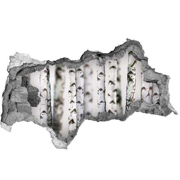 Wandsticker 3D doorkijk Een oase van bossen achter de muur