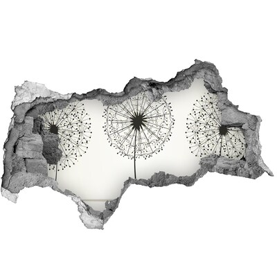 3D muursticker gescheurde muur Paardenbloemen tegen de muur