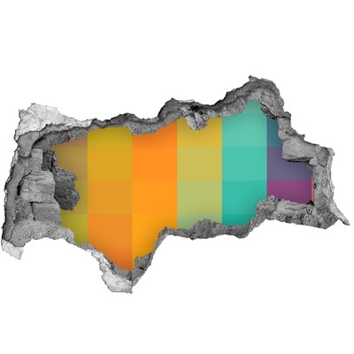 3D muursticker gescheurde muur Kleurrijk gat in de muur