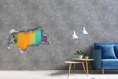 3D muursticker gescheurde muur Kleurrijk gat in de muur