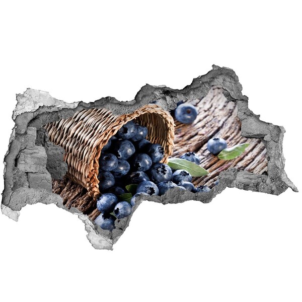 Wandsticker 3D doorkijk Bessen in een mand