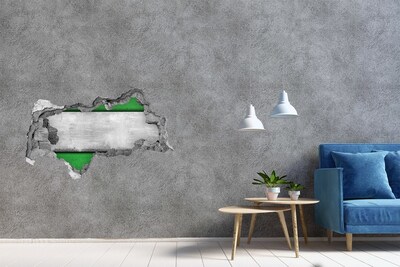 3D muursticker gescheurde muur Groene betonnen muur