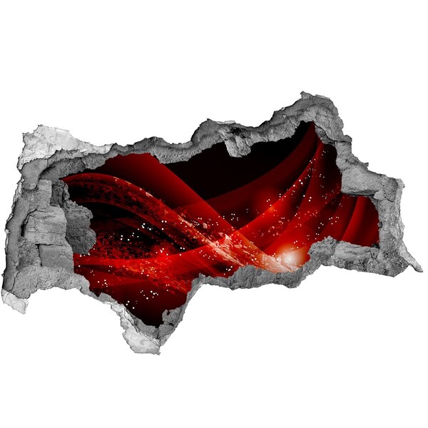 Zelfklevende 3D wandsticker illusie Rode werveling in beton