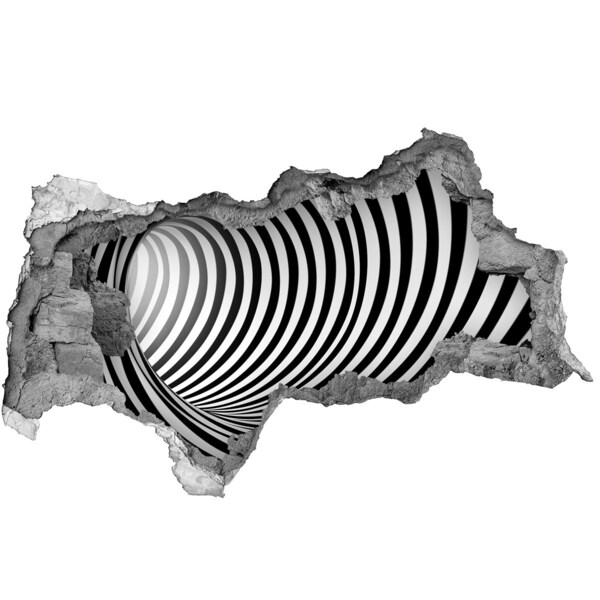 3D sticker gat in stenen muur De illusie van een draaiende tunnel