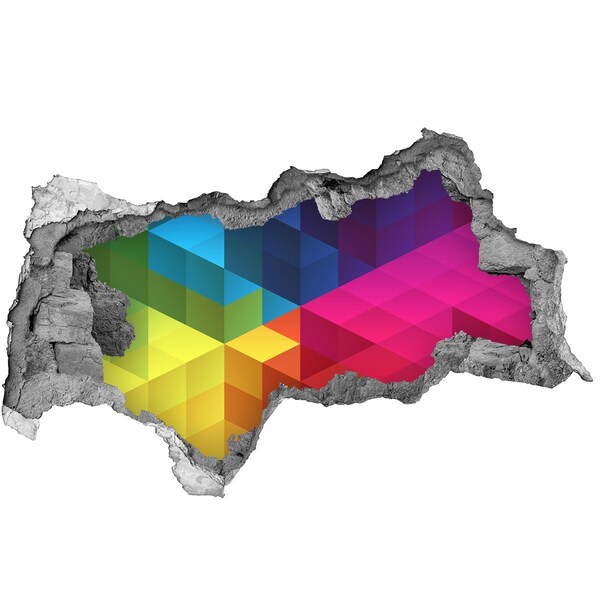 Wandsticker 3D doorkijk Kleurrijke illusie van de ruimte