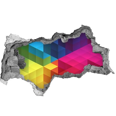 Wandsticker 3D doorkijk Kleurrijke illusie van de ruimte