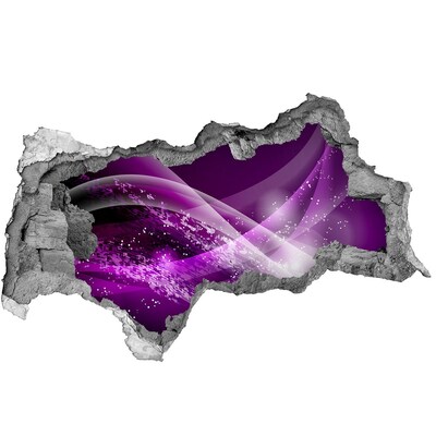 Zelfklevende 3D wandsticker illusie Paarse ruimte in de muur