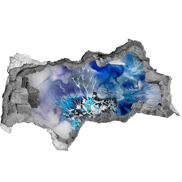 Wandsticker 3D doorkijk De onderwaterwereld in het gat