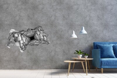 3D muursticker gescheurde muur Het interieur van het kubusdoolhof