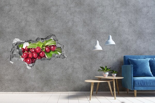 Zelfklevende 3D wandsticker illusie Fruity Hole in the Wall
