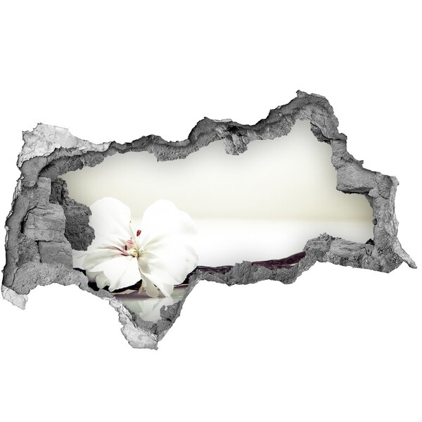 3D muursticker gescheurde muur Bloemenpracht door de muur