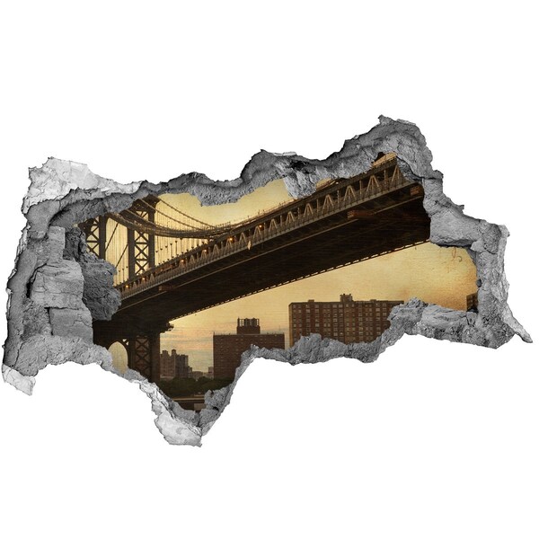 Wandsticker 3D doorkijk New York Bridge