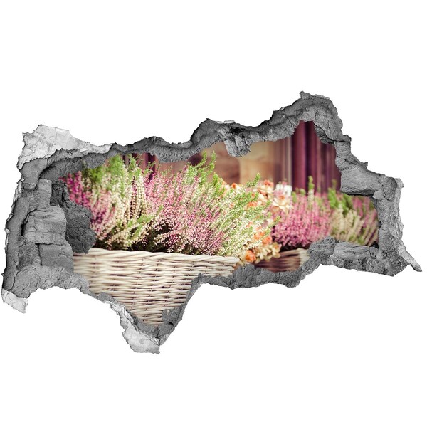 Wandsticker 3D doorkijk Een bloemenhoekje in de tuin